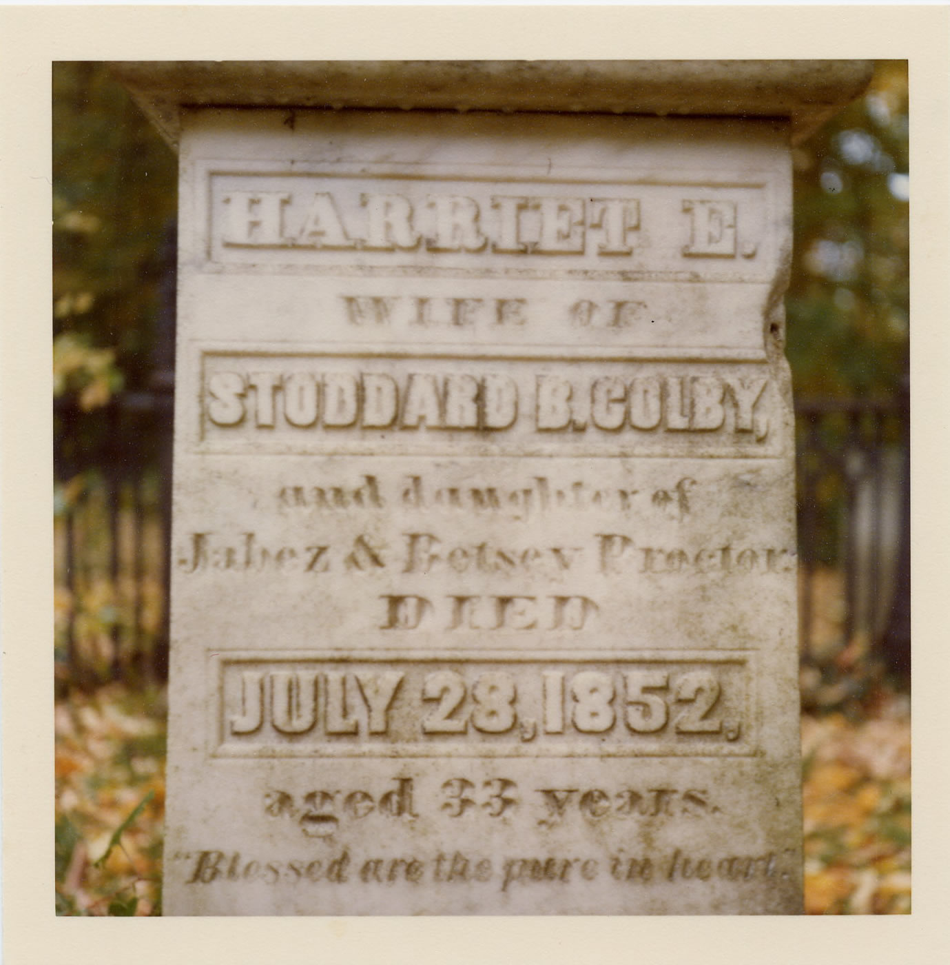 Harriet's grave